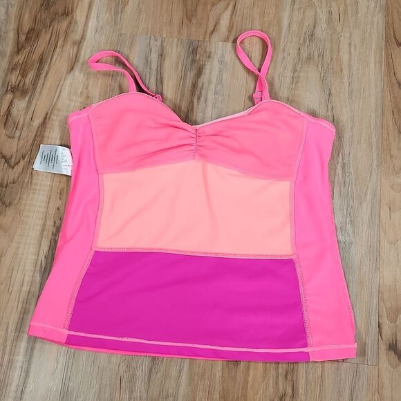 🧚‍♂️Free Country Fuchsia, Coral Orange, & Pink Colorblock Tankini - Picture 11 of 12